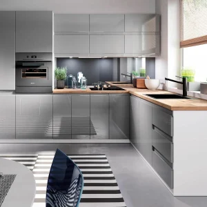 Meuble Haut De Cuisine De Coin ASPAS 1 Porte Blanc/gris Laqué Prestation Et Rapide 9
